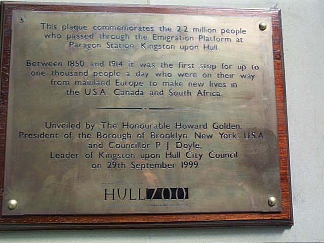 Plaque commemorates emigration