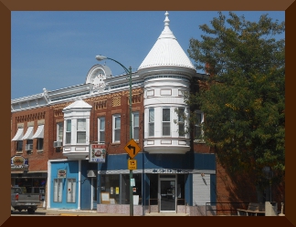 Beautiful downtown architecture in Elizabeth, Illinois