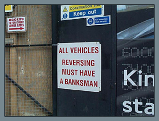 Waterfront warning sign, London