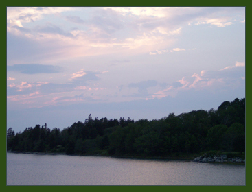 Sunset in Deer Isle Village.