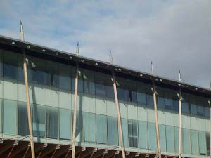 The same picture as the previous one, but closeup detail to show the second story and the long poles with the 'pencil' tips.