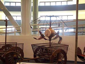 The apparatus moves and measures along with the cart