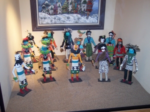 Display of kachina dolls in museum, Gallup, NM