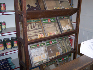 large cookie boxes from a reproduction of a 1940's store