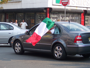 Italian flags flew everywhere