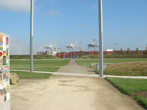 The fountain area