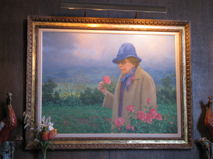 Lurline Roth in her garden