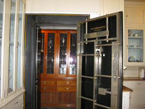 In the kitchen, the silver vault