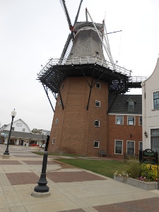 The large windmill is built of brick and stands 134 feet high
